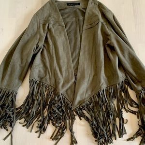 Fringe crop jacket